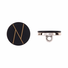 Пуговица пластиковая на  ножке, размер 44L, цвет золото/черный