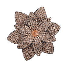 Аппликация с элементами из страз, цвет шампань, диаметр 60 мм