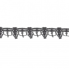 Кружево вязаное ажурное, цвет черный, ширина 50 мм, намотка 15 ярдов