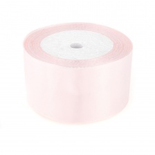 Декоративная лента атласная, ширина 50 мм, длина 25 ярдов, цвет светло-розовый (№063)