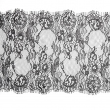 Кружево "Французское", ширина 260 мм, цвет черный, длина 3 метра