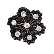 Аппликация с элементами из бисера и страз на фетровой основе, цвет черный, размер 48 мм