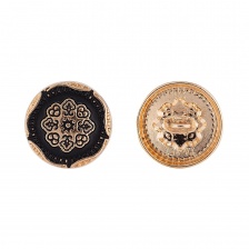 Пуговица металлическая на ножке, золотая с черным, 34L