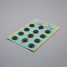 Кнопки пришивные, металлические, цвет темный никель, размер 25 мм, 12 шт на пластине