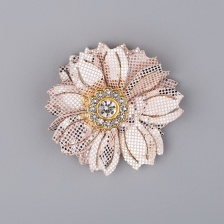 Цветочки декоративные со стразами, цвет грязно-розовый, диаметр 80 мм, 