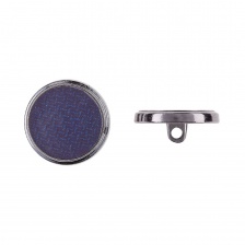 Пуговица металлическая на ножке, темный никель с темно-синим, 28L