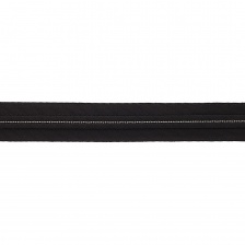 Декоративная тесьма отделочная с мелкими бусинами, цвет черный, ширина 30 мм, намотка 50 ярдов