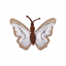 Аппликация 3D "Бабочка", цвет серебряный+золотой, размер 50х35 мм