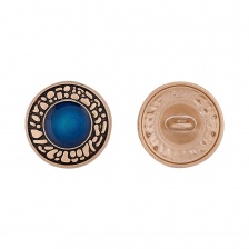 Пуговица металлическая на ножке, золотая с синим, 32L