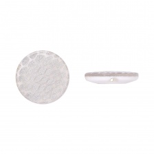 Пуговица пластиковая на полуножке, размер 20L, форма круглая, цвет белый 