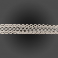 Кружево вязаное плетеное, ширина 70 мм, цвет бежевый, намотка 15 ярдов