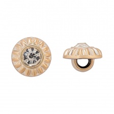 Пуговица пластиковая на ножке, размер 20L, цвет золотой+белая страза