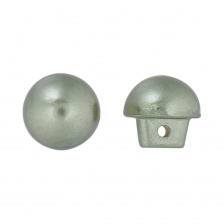 Пуговица пластиковая на ножке, в форме полусферы, фисташкового цвета, размер 18L