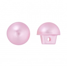 Пуговица пластиковая на ножке, в форме полусферы, светло-розового цвета, размер 18L