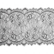 Кружево "Французское", ширина 230 мм, цвет черный, длина 3 метра