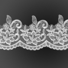 Кружево гипюр, красивое изящное кружево с цветочным узором, ширина 160 мм, намотка 10 ярдов, цвет молочный