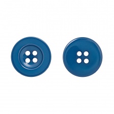 Пуговица пластиковая на четыре прокола, бирюзовая, 44L