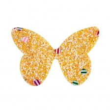 Аппликация 3D "Бабочка", цвет желтый, размер 40х27 мм