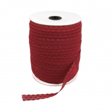 Кружево на сетке с цветочным рисунком, цвет бордовый (№8), ширина 25 мм, намотка 300 ярдов