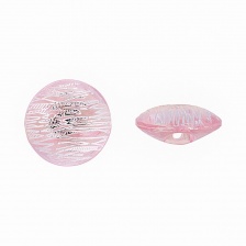 Пуговица пластиковая на полуножке, размер 20L, форма круглая, цвет розовый+серебряный