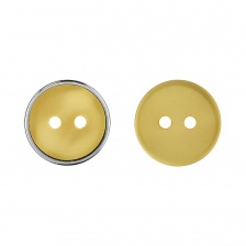 Пуговица пластиковая на два прокола, 20L,  желтая перламутровая 