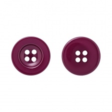 Пуговица пластиковая на четыре прокола, темно-фиолетовая, 34L