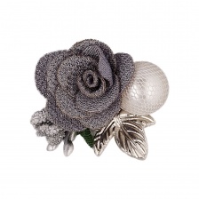 Композиция цветочная на фетровой основе, цвет серый, размер 45 мм, 