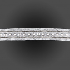Тесьма отделочная с заклепками, ширина 25 мм, цвет серебряный, намотка 15 ярдов