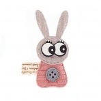 Аппликация 3D "Зайчик", цвет серый+грязно-розовый, размер 25х62 мм