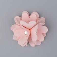 Цветочки декоративные с бусинами, цвет персиковый, диаметр 40 мм, 