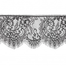 Кружево "Французское", ширина 160 мм, цвет черный, длина 3 метра