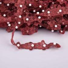 Цветочки из капроновой ленты, размер 30 мм, намотка 20 ярдов, цвет бордовый