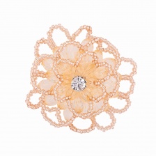 Аппликация с элементами из бисера, цвет шампань, диаметр 55 мм