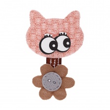 Аппликация 3D "Котик", цвет грязно-розовый+серый, размер 60х35 мм