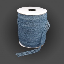 Кружево на сетке с цветочным рисунком, цвет серый (№9), ширина 25 мм, намотка 300 ярдов