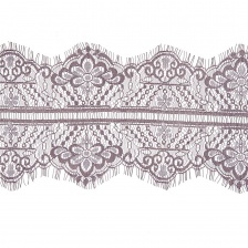 Кружево "Французское", ширина 140 мм, цвет темно-серый, длина 3 метра