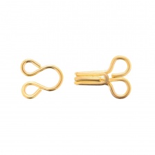 Крючки плательные, размер 3, цвет золотой, 24 пары на пластине