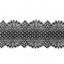 Кружево "Французское", ширина 125 мм, цвет черный, длина 3 метра