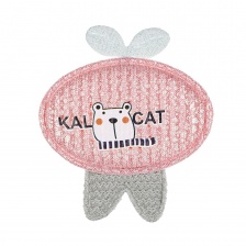 Аппликация 3D "Котик", цвет грязно-розовый, размер 40х40 мм