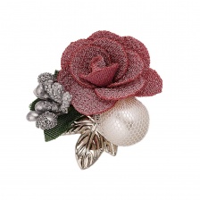 Композиция цветочная на фетровой основе, цвет пурпурный, размер 45 мм, 