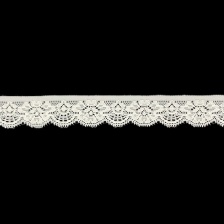 Кружево эластичное, ширина 25 мм, цвет белый, намотка 15 ярдов, материал лайкра