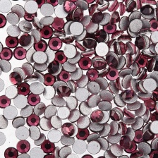 Стразы термоклеевые стеклянные Crystal SS6, форма круг, цвет фиолетовый (919)