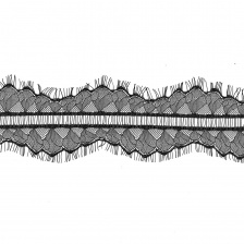 Кружево "Французское", ширина 90 мм, цвет черный, длина 3 метра