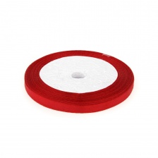 Декоративная лента атласная, ширина 6 мм, намотка 25 ярдов, цвет темно-красный (№033)