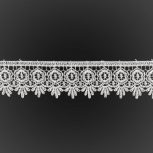 Кружево ажурное, ширина 55 мм, цвет белый, намотка 15 ярдов