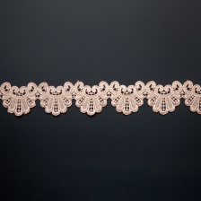 Кружево ажурное, ширина 65 мм, цвет грязно-розовый, намотка 15 ярдов