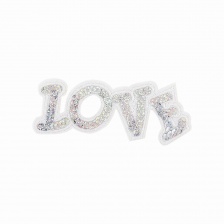 Термоаппликация "Love" с пайетками, размер 103х40 мм