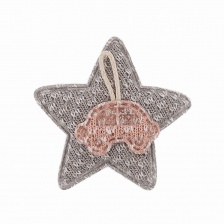 Аппликация 3D "Звездочка", цвет серый+грязно-розовый, размер 45х45 мм