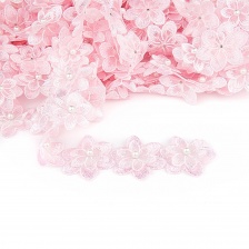 Цветочки из капроновой ленты, размер 45 мм, намотка 20 ярдов, цвет розовый (№5)