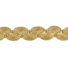 Тесьма отделочная металлизированная, ширина 20 мм, цвет золотой, намотка 15 ярдов